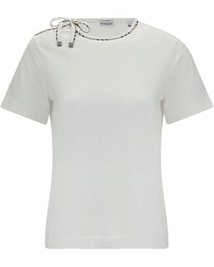 Burberry Cotton Lace-Detail T-Shirt - White