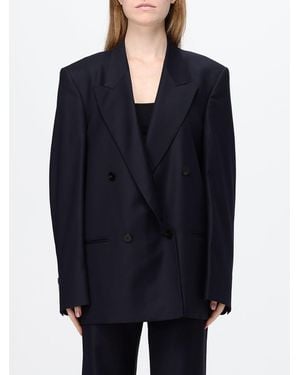 Gucci Double-Breasted Wool Blazer With Relaxed Fit And Oversized Peak Lapels - Blue