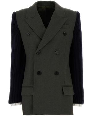 Jean Paul Gaultier Khaki Wool Blend Blazer - Black