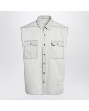 Rick Owens Vintage-Effect Denim Vest - White