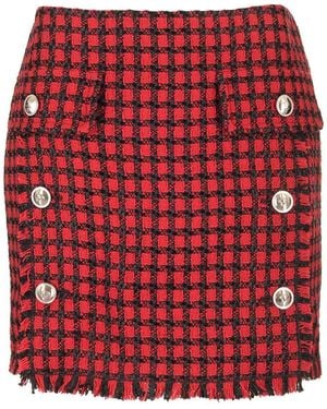Versace Tweed Mini Skirt - Red