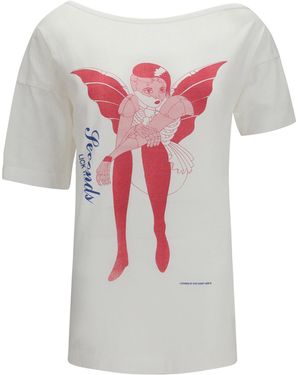 Our Legacy Slant T-Shirt With Cybernetic Demon Print - White