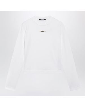 Jacquemus Le Gros Grain Long-Sleeve Stretch Cotton T-Shirt - White