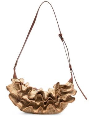 Zimmermann Goldentime Rafia Shoulder Bag - White