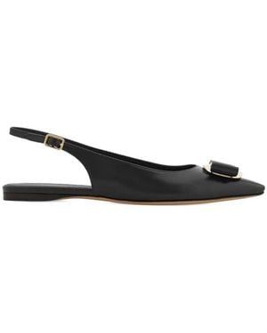 Ferragamo Zelmy Leather Flat Slingback - White