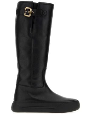 Chloé Leather Delia Boots - Black