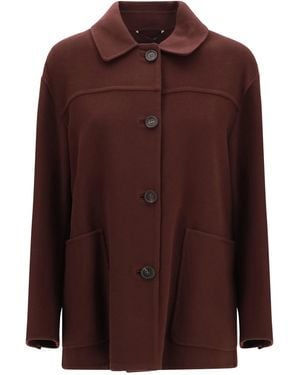Max Mara 'S Maxmara Giugno Short Virgin Wool Coat - Brown