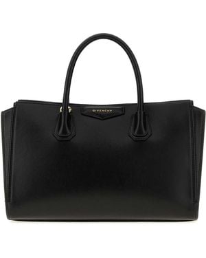 Givenchy Leather Small Antigona Catchall Handbag - Black
