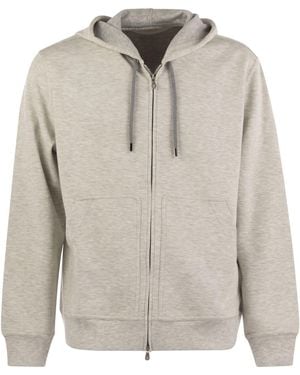 スウェット・トレーナー BRUNELLO CUCINELLI Cotton, cashmere and silk fleece zipped t Brunello Cucinelli Double Fleece Topwear in Blue for Men | Lyst
