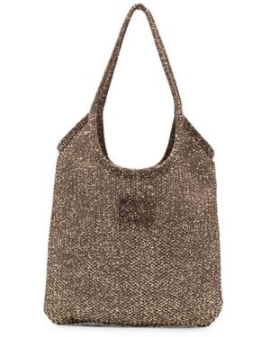 Miu Miu Ivy Sequined Net Shoulder Bag - Brown