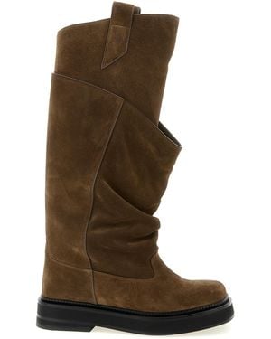 The Attico 'Robin Passeggiata' Combat Boots - Brown