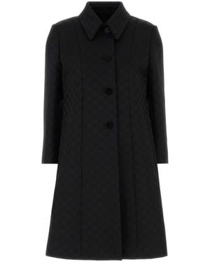 Gucci Gg Fabric Coat - Black