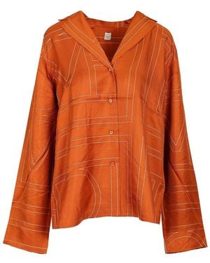 TOTEME "Monogram" Pajama Top - Orange