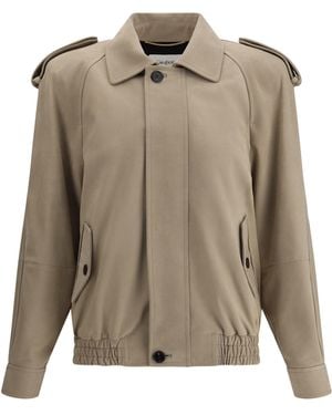 Saint Laurent Suede Bomber Jacket - Multicolor