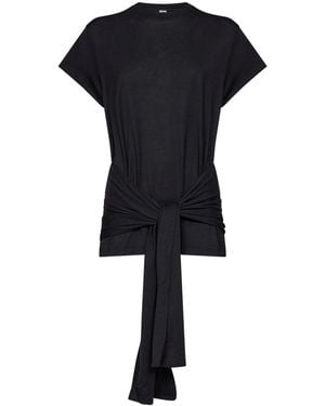TOTEME Jersey Tie-Waist Top - Black