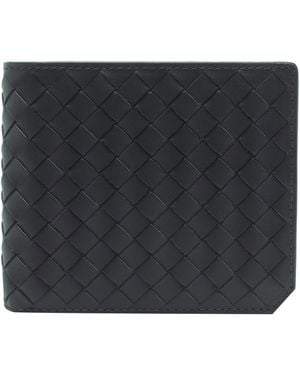 Bottega Veneta Bi-Fold Small Intrecciato Wallet - Black
