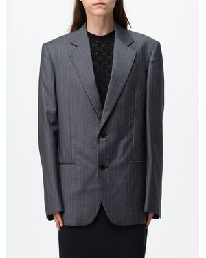Gucci Pinstripe Wool Single-Breasted Blazer With Peak Lapels - Gray