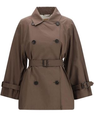 Max Mara Technical Cotton-Blend Twill Trench - Brown