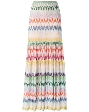 Missoni Chevron-Pattern Maxi Skirt - White