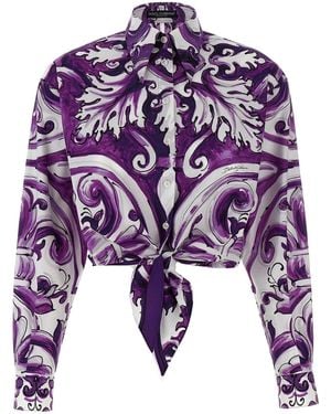 Dolce & Gabbana 'Maiolica' Print Shirt - Purple