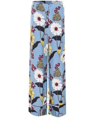 Marni Palazzo Pants With Melodia Print - Blue