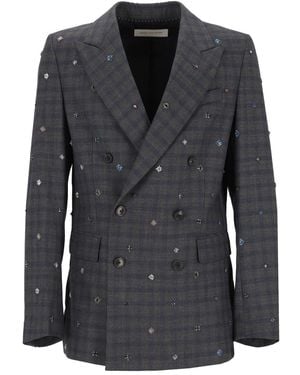 Dries Van Noten Embroidered Wool Blazer - Black