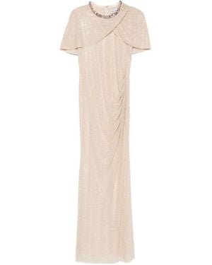 Self-Portrait Draped Maxi Dress With Embellishment - White