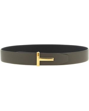 Tom Ford Calfskin Regular Belt - White