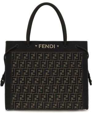 Fendi Large Magic Ff Logo Shopping Bag - Black