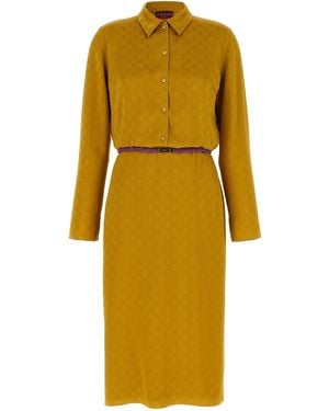 Gucci Jacquard 'Gg' Dress - Yellow