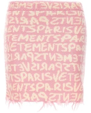 Vetements 'Graffiti Monogram' Skirt - Pink