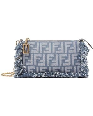 Fendi Baguette Pouch Ff - Gray