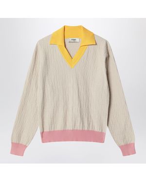 Fendi Light Cotton And Silk Sweater - Gray