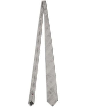 Brunello Cucinelli Striped Silk Tie - White
