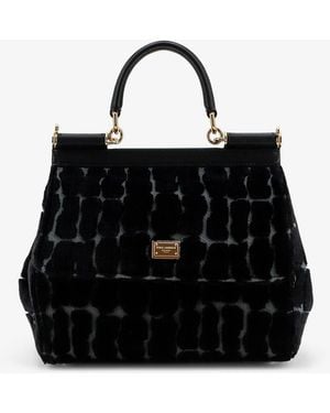Dolce & Gabbana Dolce & Gabbana Sicily Velvet Handbag - Black