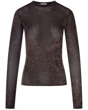 forte_forte Marbled Velvet Effect T-Shirt - Brown