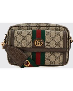 Gucci Ophidia Gg Supreme Monogram Mini Crossbody Bag - Gray