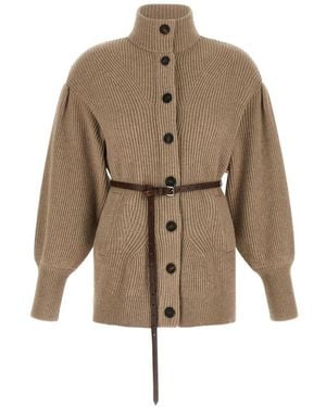 Brunello Cucinelli Wool And Cashmere Cardigan - Natural
