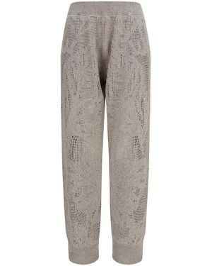 Brunello Cucinelli Track Dazzling Water Lillies Pants - Gray