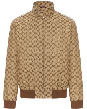 Gucci Gg Fabric Bomber Jacket - Brown