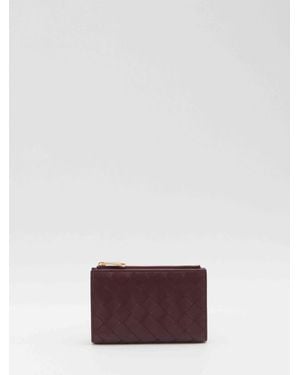 Bottega Veneta Intrecciato Bi-Folod Medium Wallet - Purple