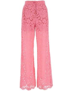Dolce & Gabbana Flared Lace Pants - Pink