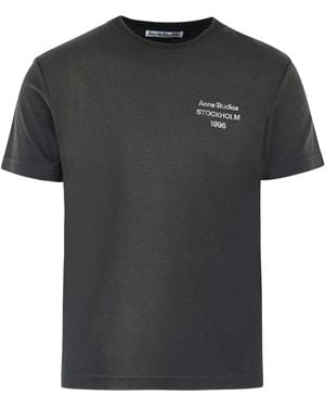 Acne Studios Faded Cotton Blend T-Shirt - Black
