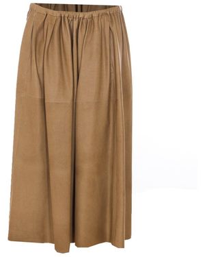 AURALEE Fine Baby Calf Leather Skirt - Brown