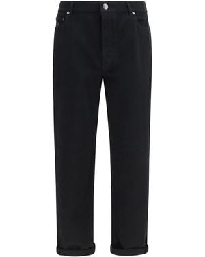 Brunello Cucinelli Garment-Dyed Denim Pants Nero - Black