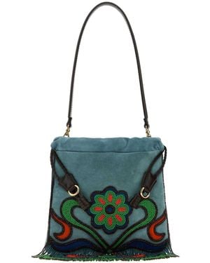 Etro Light Suede Small Kalispera Bucket Bag - Green
