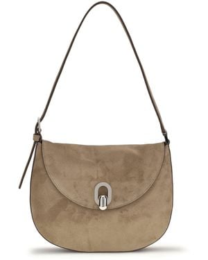 SAVETTE Round Hobo Shoulder Bag - White