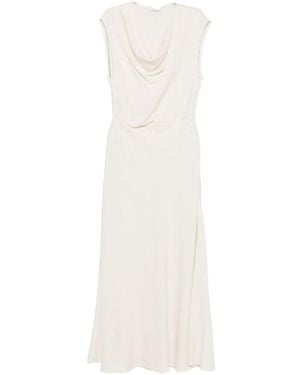 Brunello Cucinelli Silk Blend Midi Dress - White