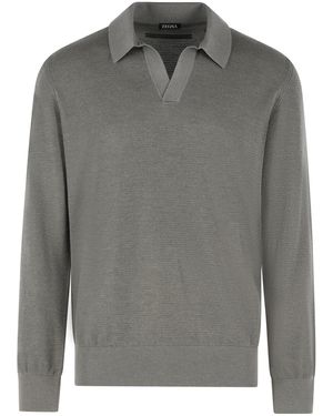ZEGNA Mole Cashmere Blend Sweater - Gray
