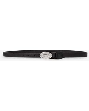 Fendi Selleria Lather Belt - White